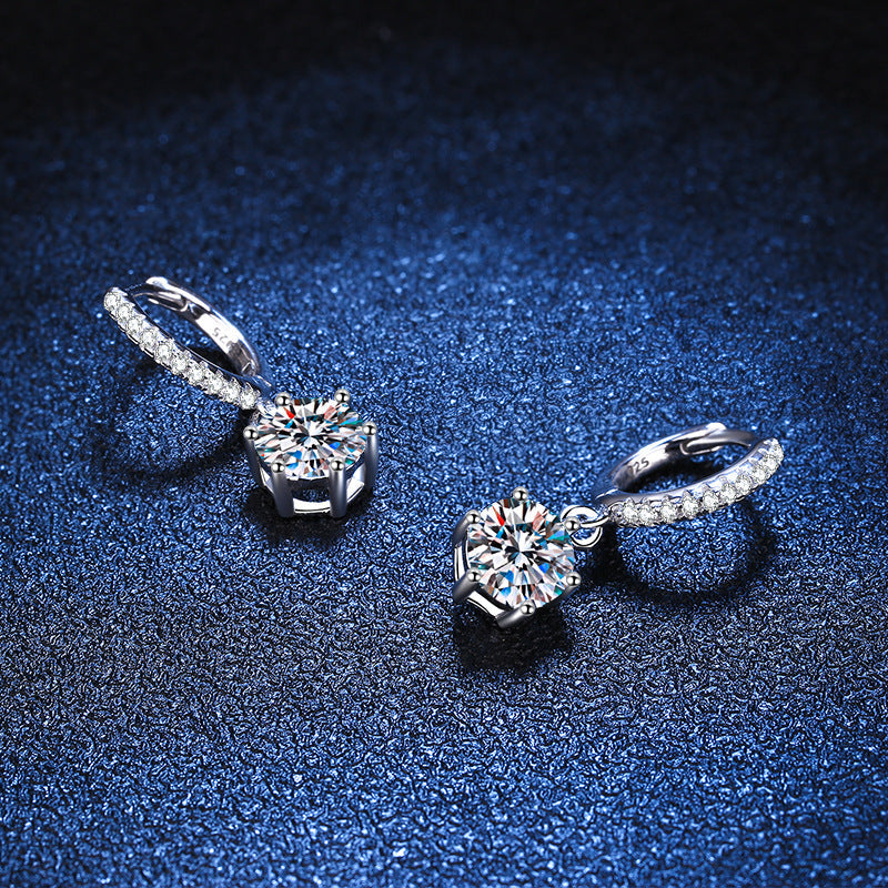 [Royal&Vicky]CLASSIC 6-PRONG MOISSANITE DROP EARRINGS