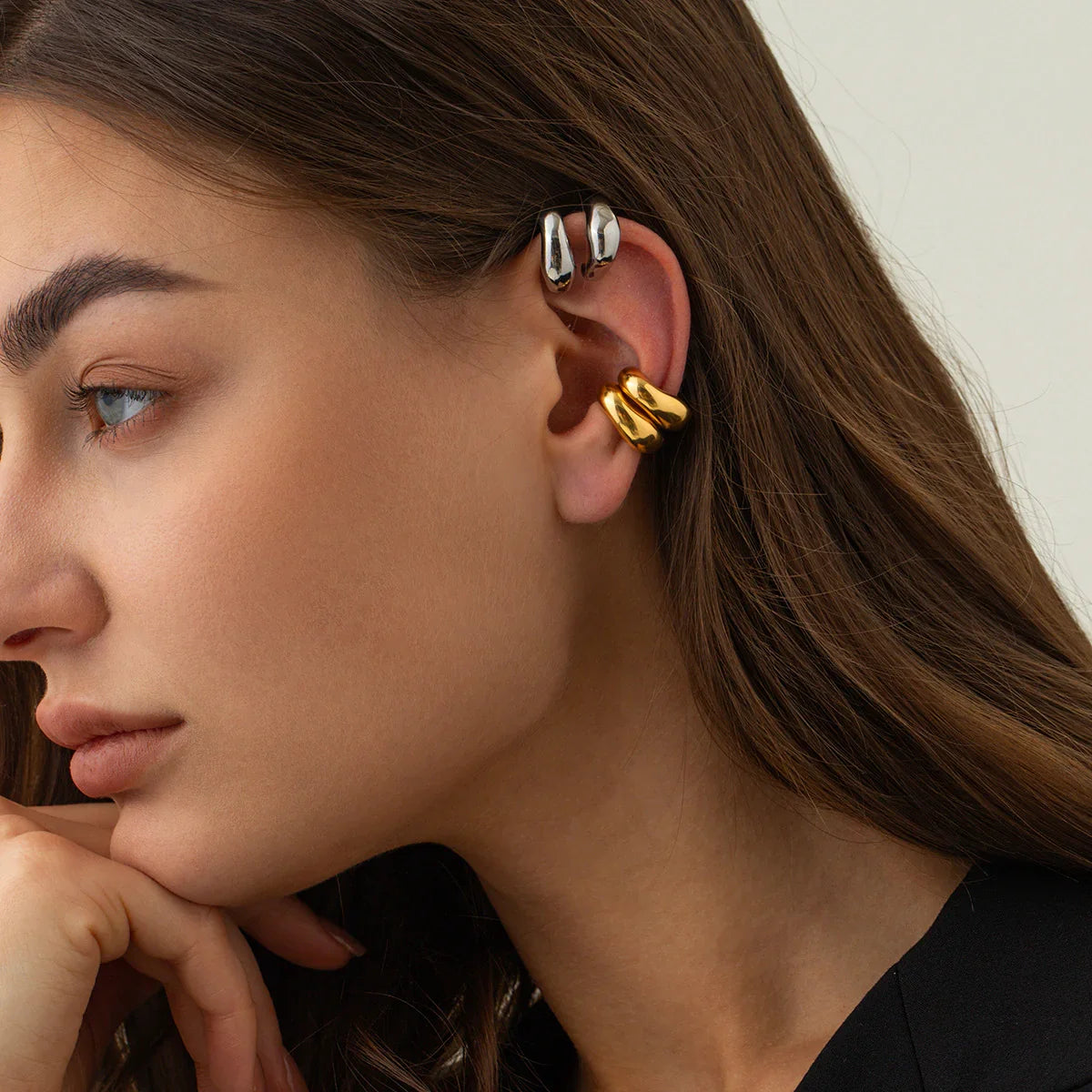 [Royal&Vicky]Fabienne Goldene Ohrklemmen