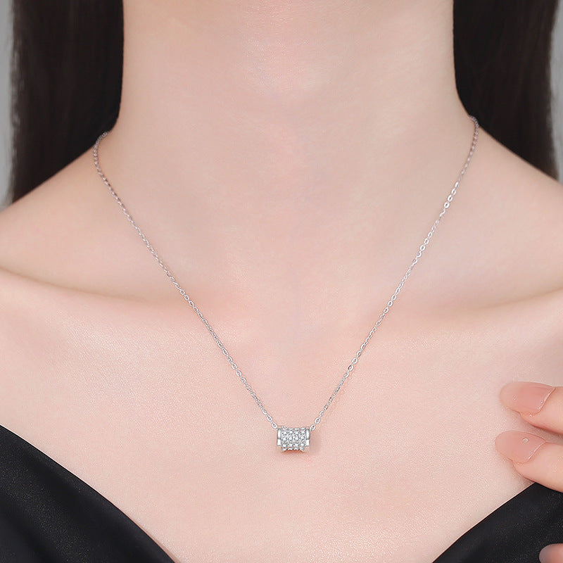 [Royal&Vicky]FULL-PAVE "HOURGLASS" MOISSANITE NECKLACE
