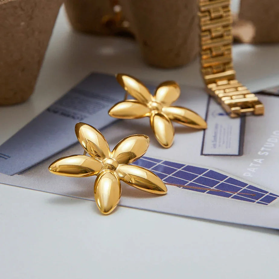 [Royal&Vicky]Monica Florale Goldohrringe