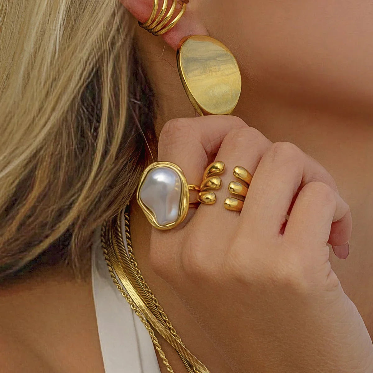 [Royal&Vicky]Charis Gold Pearl Ring