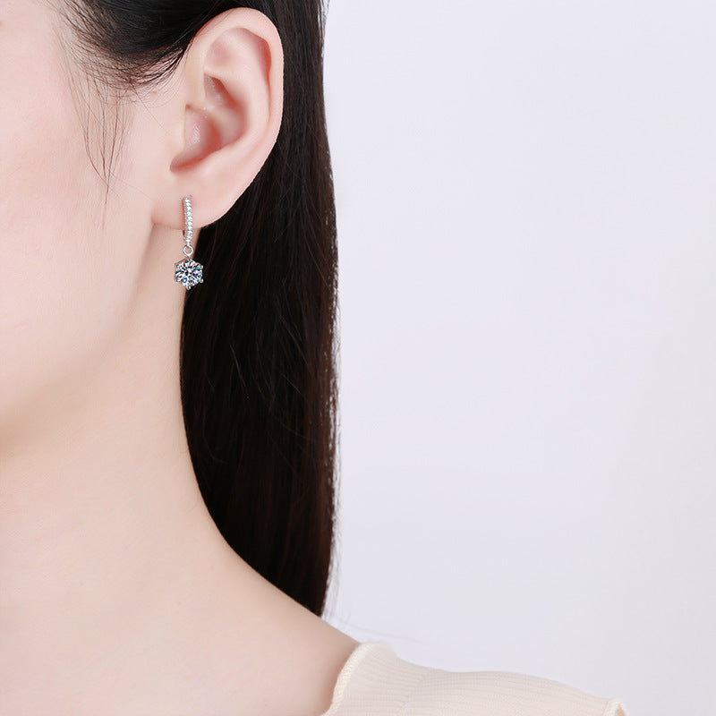 [Royal&Vicky]CLASSIC 6-PRONG MOISSANITE DROP EARRINGS