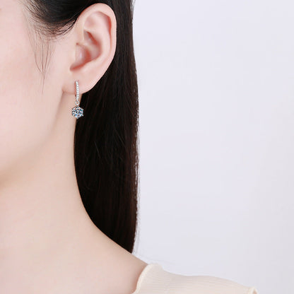 [Royal&Vicky]CLASSIC 6-PRONG MOISSANITE DROP EARRINGS