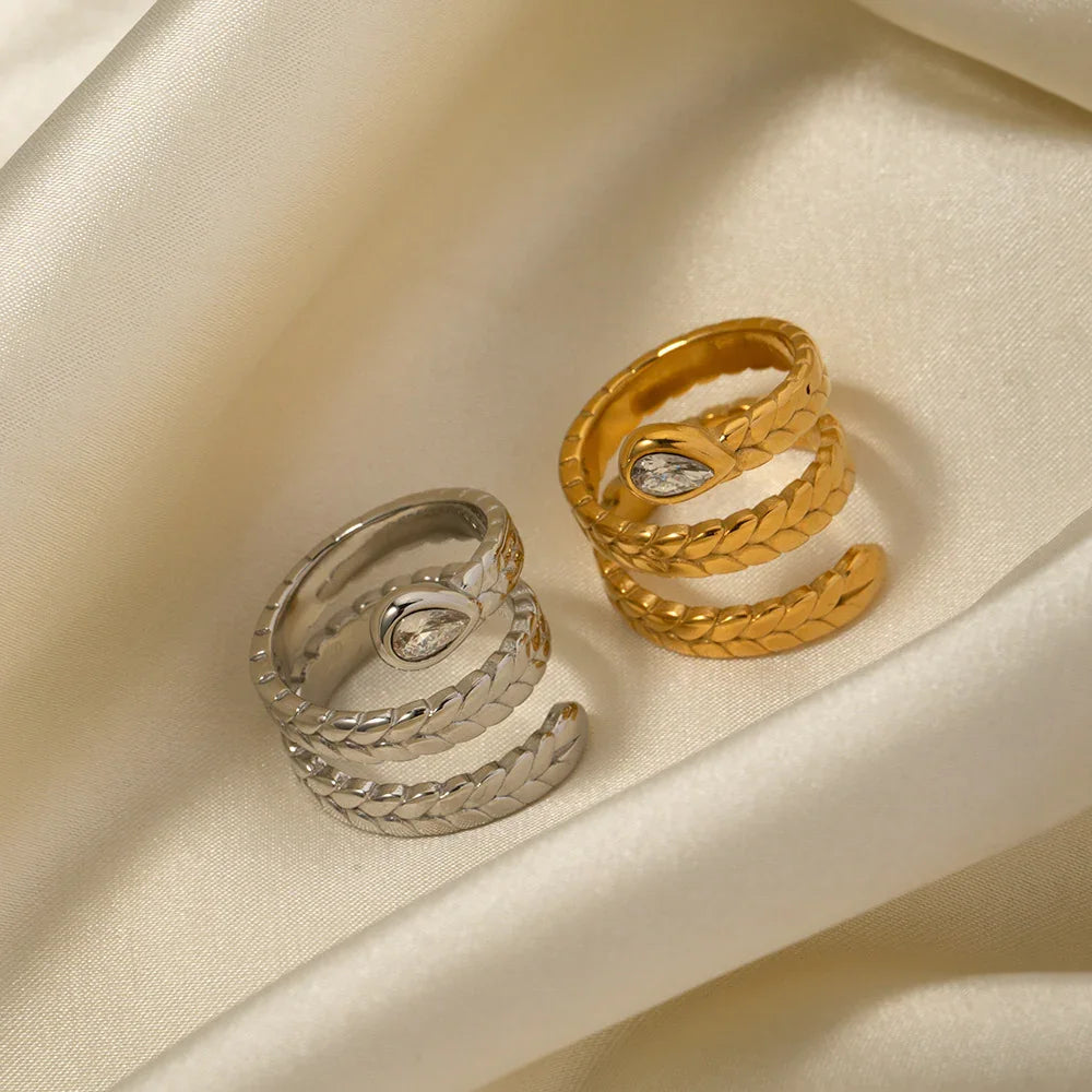 [Royal&Vicky]Davina Gold-Schlangenring