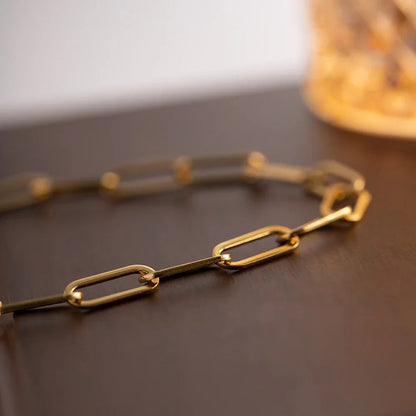 [Royal&Vicky]Ria Gold Paperclip-Kettenhalskette