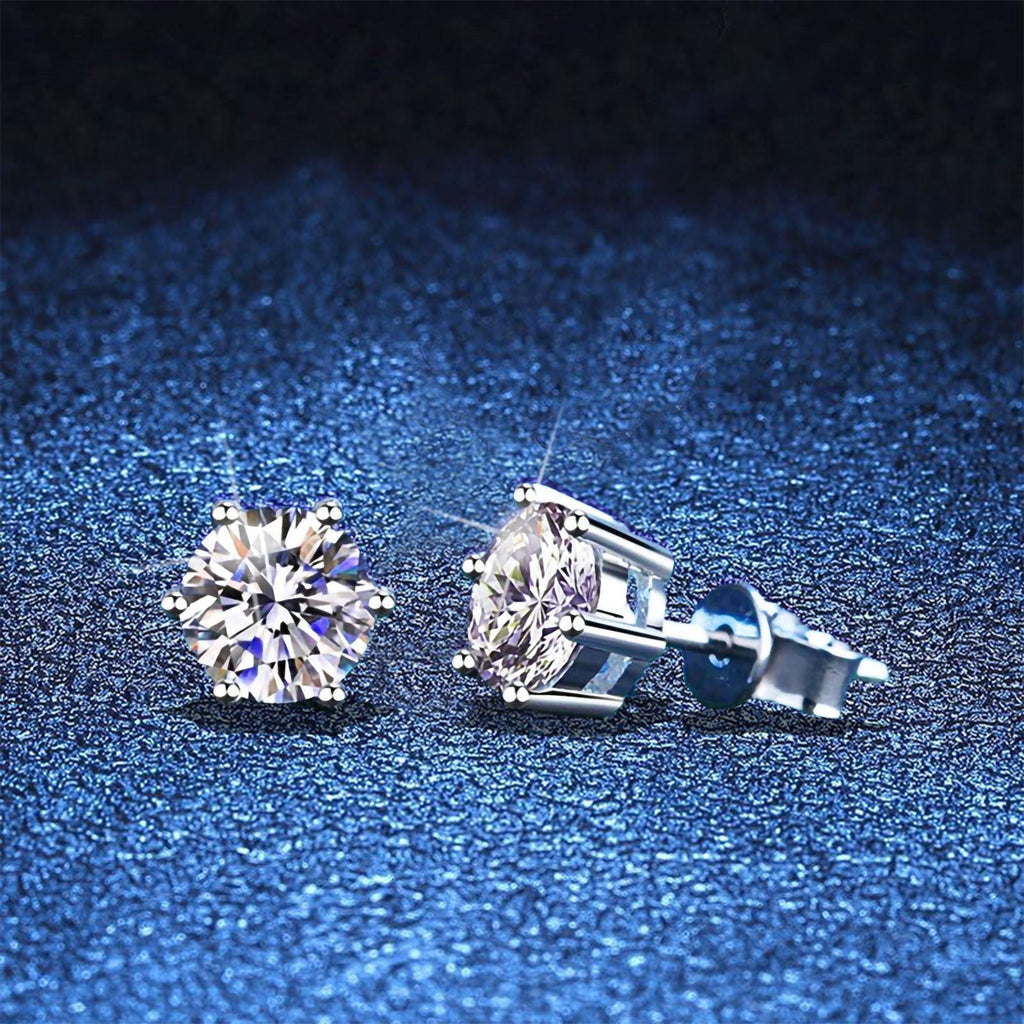 [Royal&Vicky]SIX-PRONG MOISSANITE EARRINGS