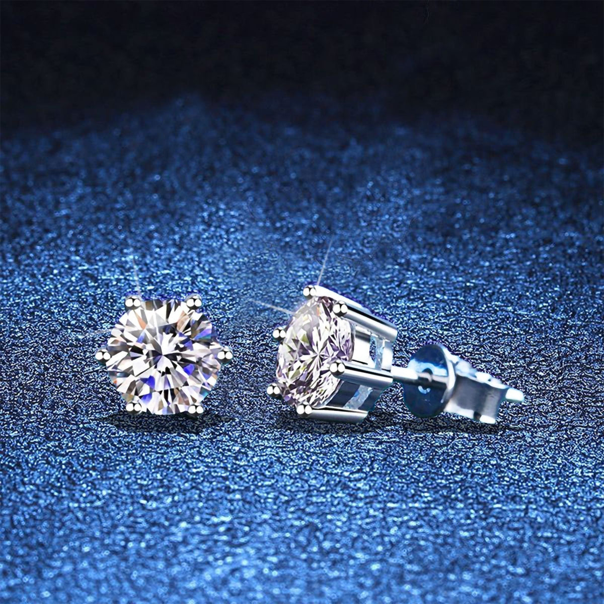 [Royal&Vicky]SIX-PRONG MOISSANITE EARRINGS