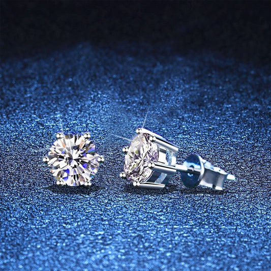 [Royal&Vicky]SIX-PRONG MOISSANITE EARRINGS