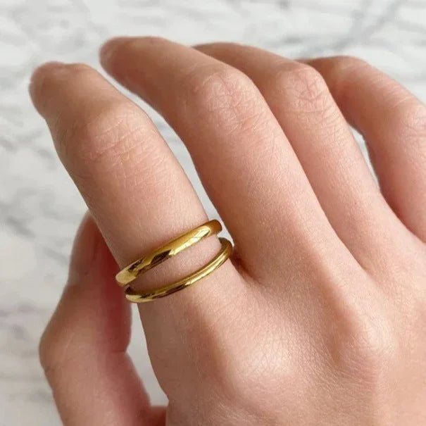[Royal&Vicky]Olivia Geschichteter Goldring