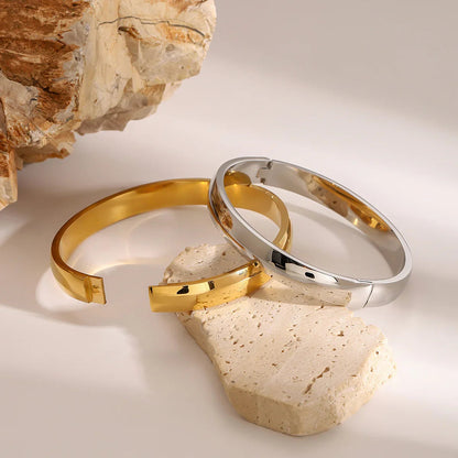 [Royal&Vicky]Melina Large Stacking Gold Bangle