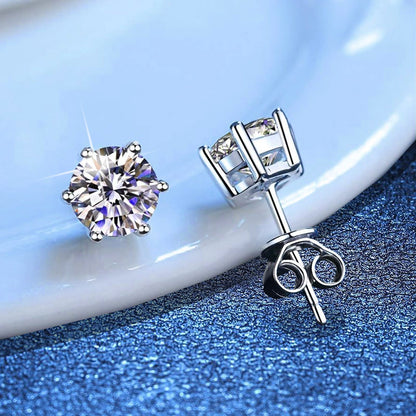 [Royal&Vicky]SIX-PRONG MOISSANITE EARRINGS