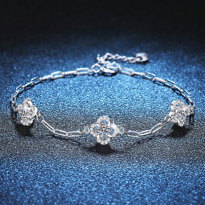 [Royal&Vicky]TRIPLE-CLOVER MOISSANITE BRACELET