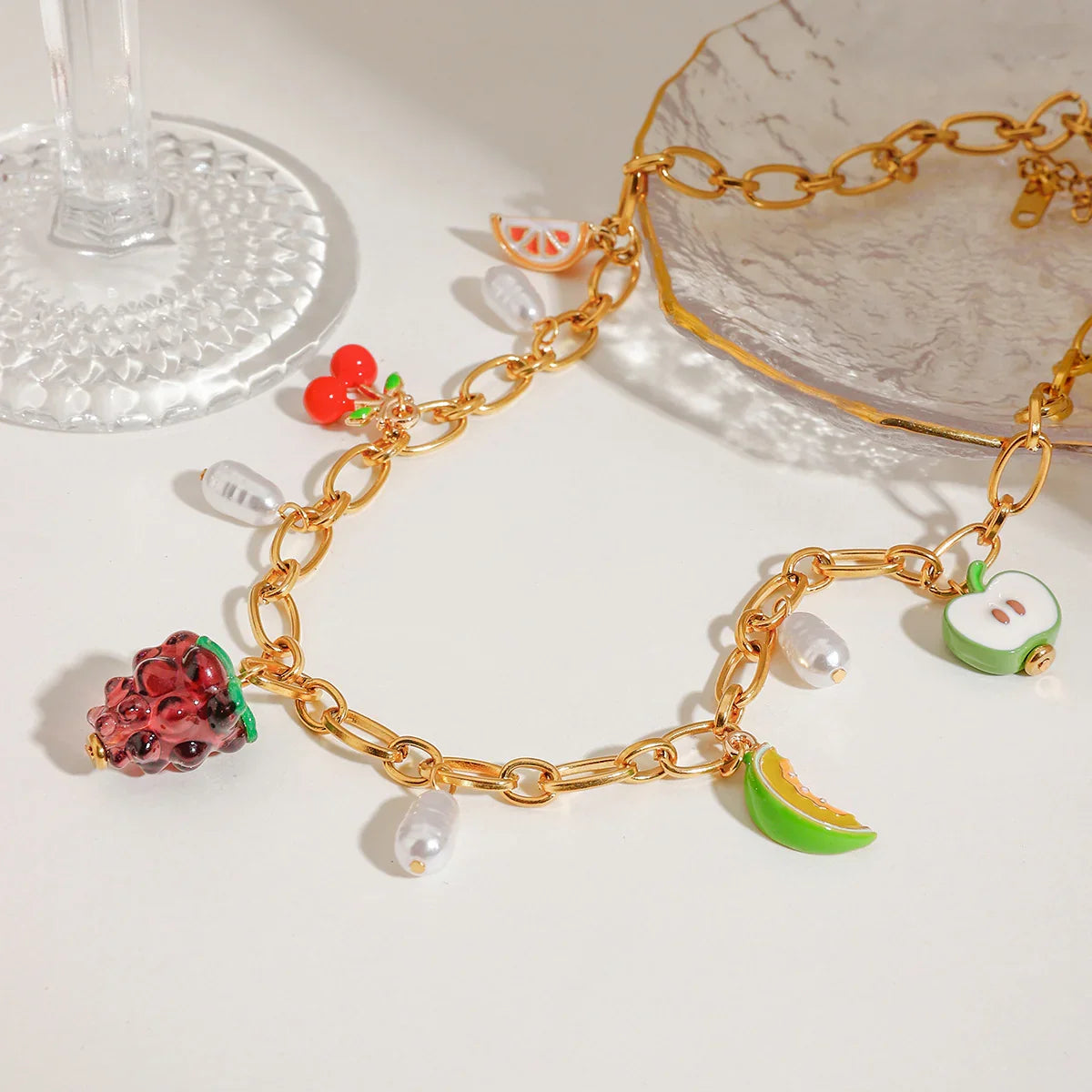 [Royal&Vicky] Michelle Frucht-Anhänger Goldkette