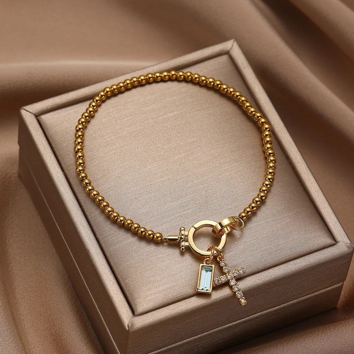 [Royal&Vicky]Amalia Geburtsstein Kreuz Armband
