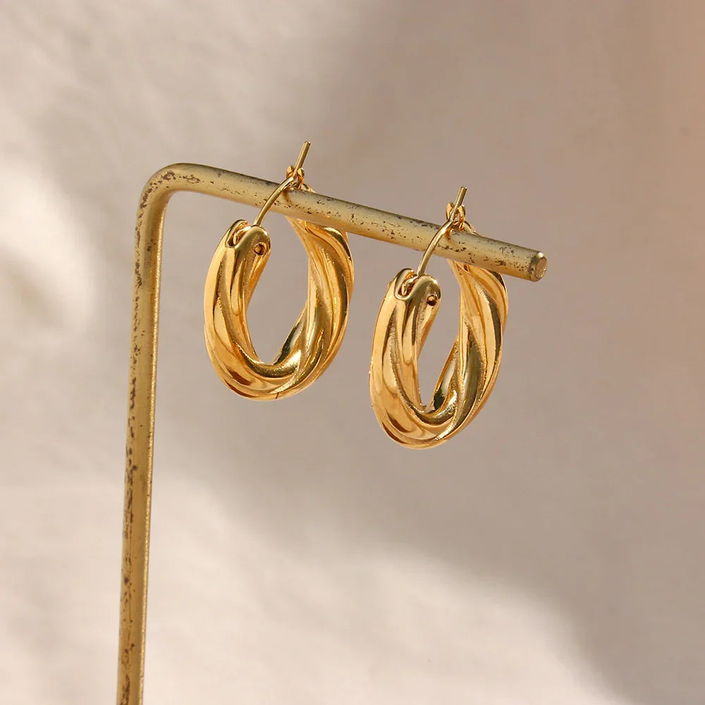 [Royal&Vicky]デニス ツイストフープピアス