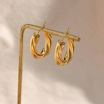 [Royal&Vicky]デニス ツイストフープピアス