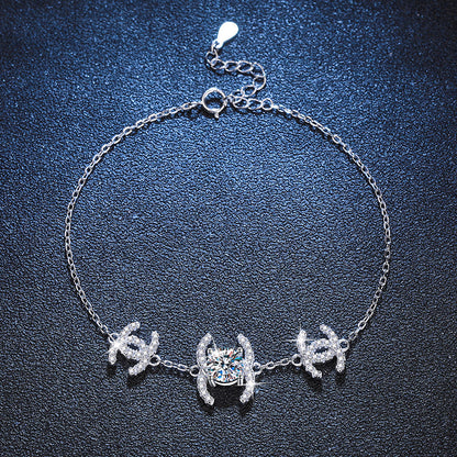 [Royal&Vicky]CLASSIC INTERLOCKING MOISSANITE BRACELET
