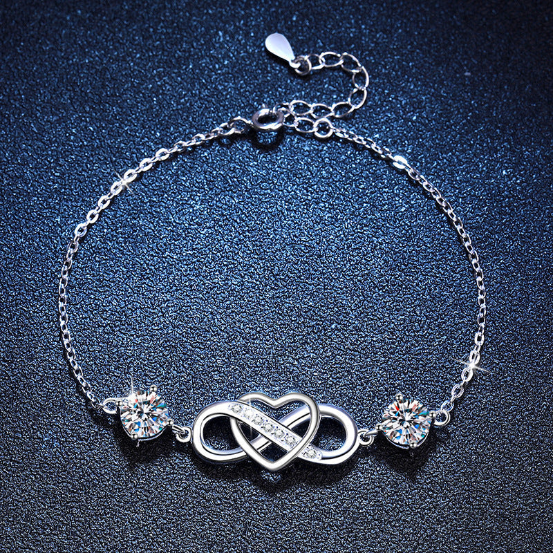 [Royal&Vicky]DOUBLE-STONE "LOVE LINK" MOISSANITE BRACELET