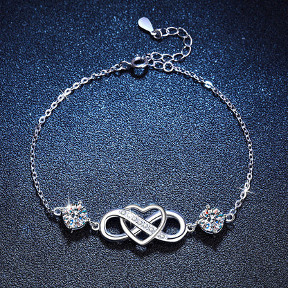 [Royal&Vicky]DOUBLE-STONE "LOVE LINK" MOISSANITE BRACELET