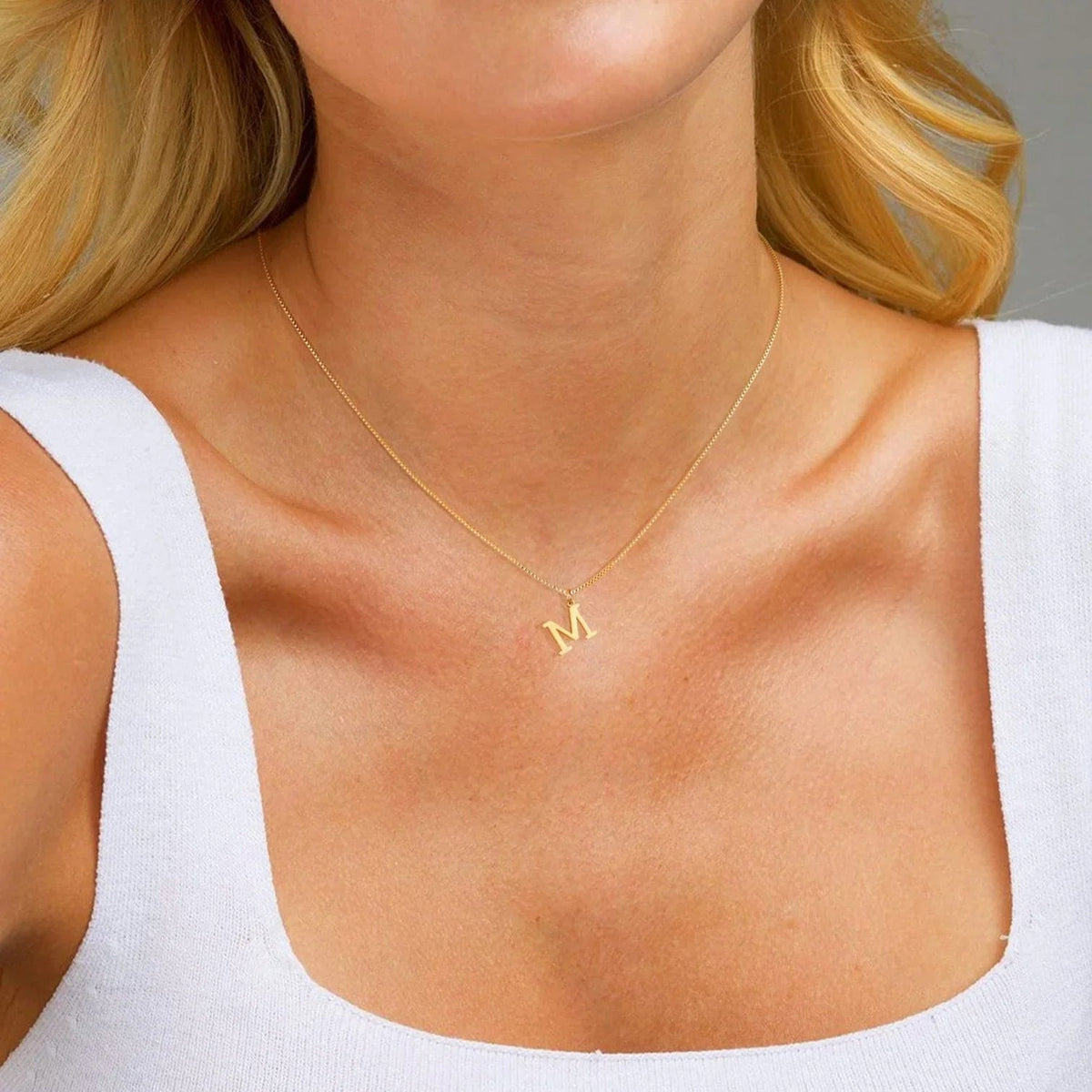 [Royal&Vicky]Therese Letter Initial Gold Necklace