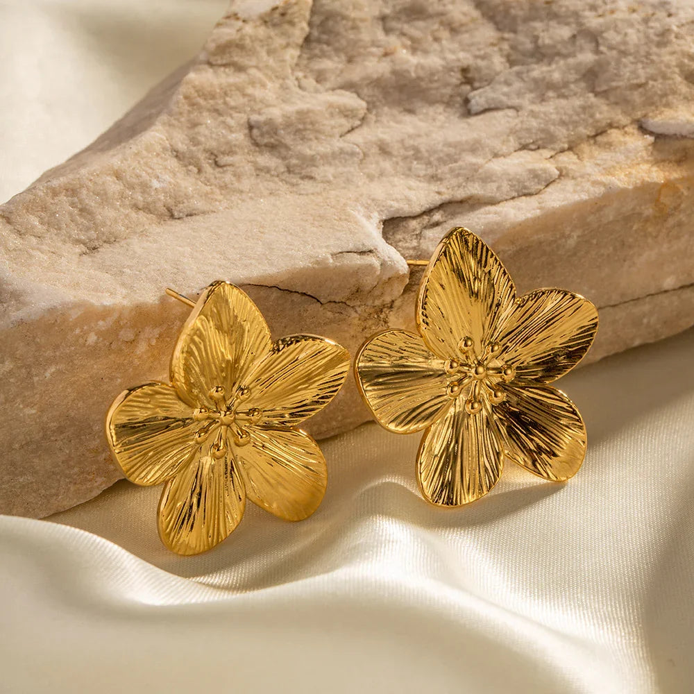 [Royal&Vicky]Allysa Blumen-Ohrringe in Gold