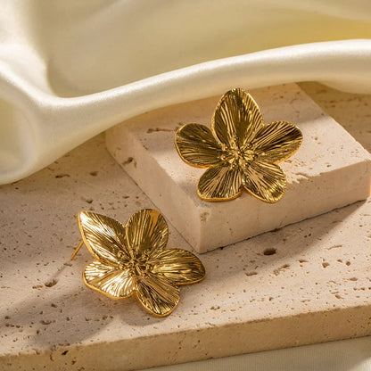 [Royal&Vicky]Allysa Blumen-Ohrringe in Gold