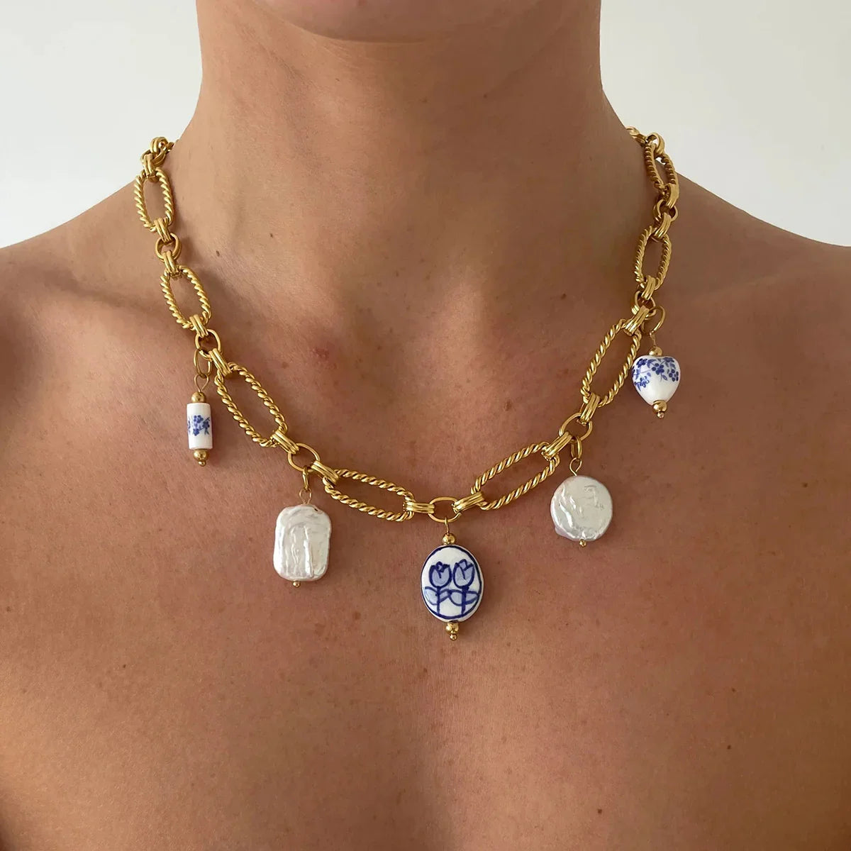 [Royal&Vicky]Cerulean Süßwasserperlenkette