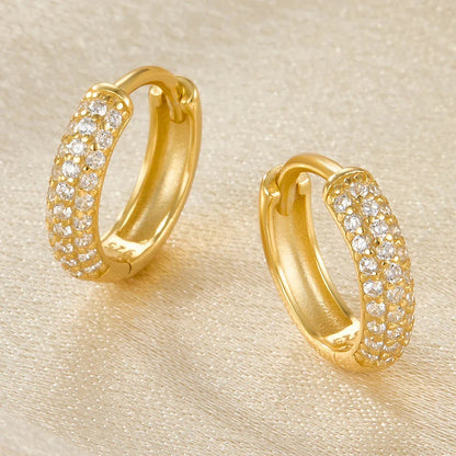 [Royal&Vicky]Amy チャンキー パヴェ ハギーピアス