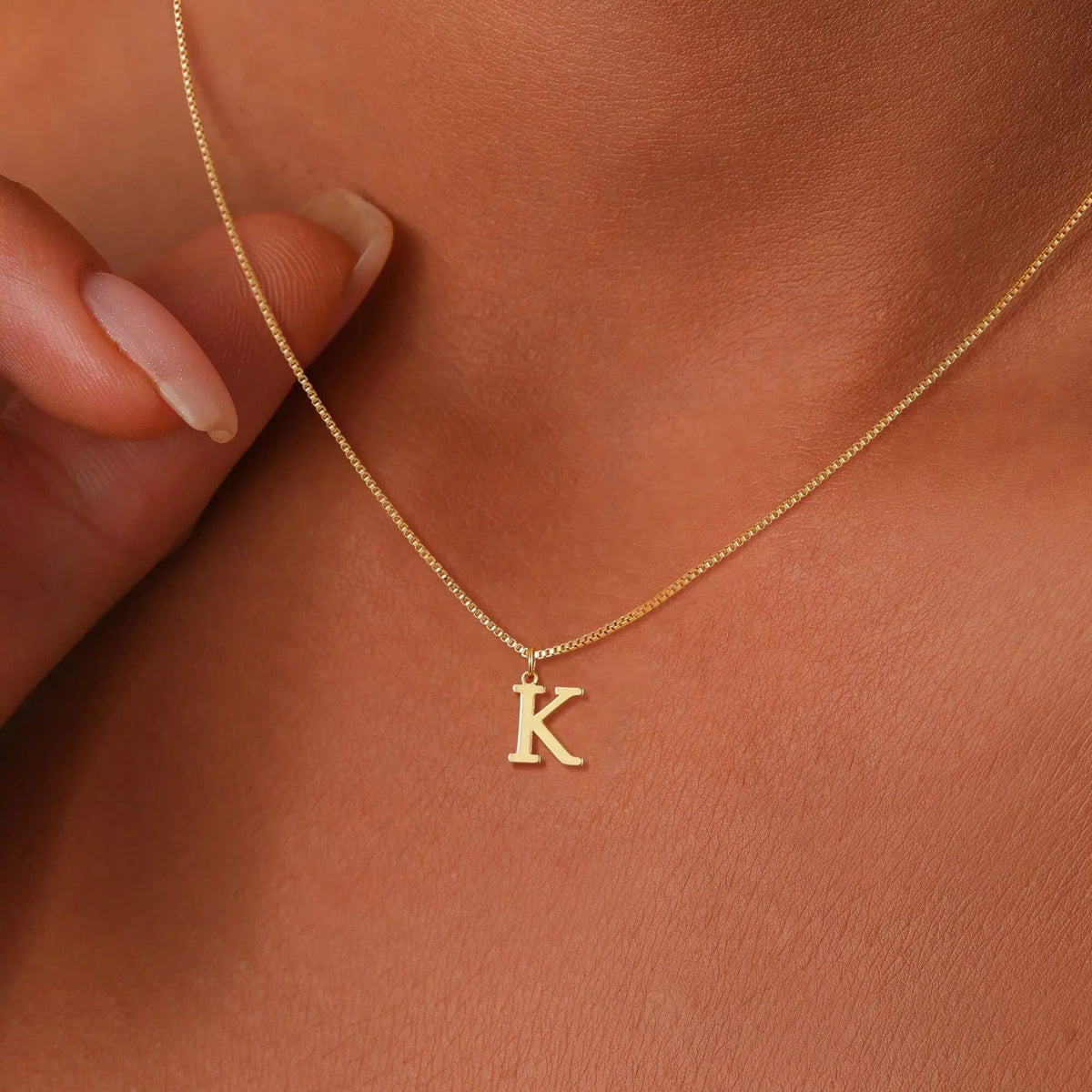[Royal&Vicky]Therese Letter Initial Gold Necklace
