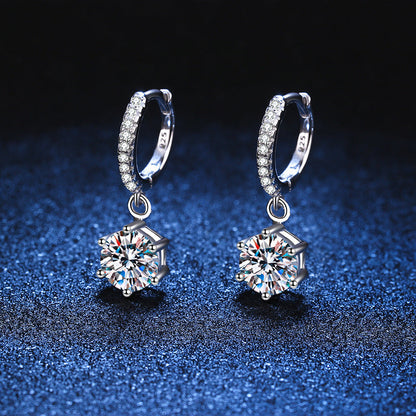 [Royal&Vicky]CLASSIC 6-PRONG MOISSANITE DROP EARRINGS