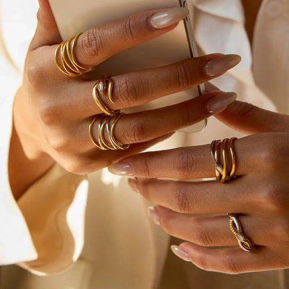 [Royal&Vicky]Nerisse Two-Tone Twist Ring