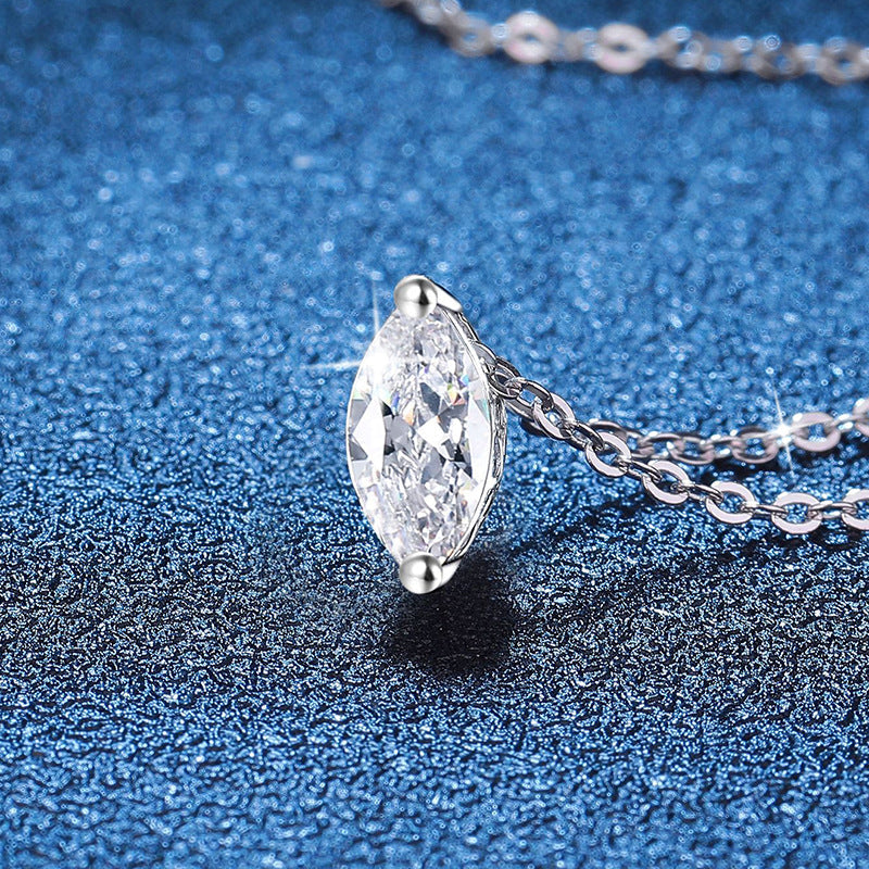 [Royal&Vicky]SOPHISTICATED MARQUISE-CUT MOISSANITE PENDANT NECKLACE