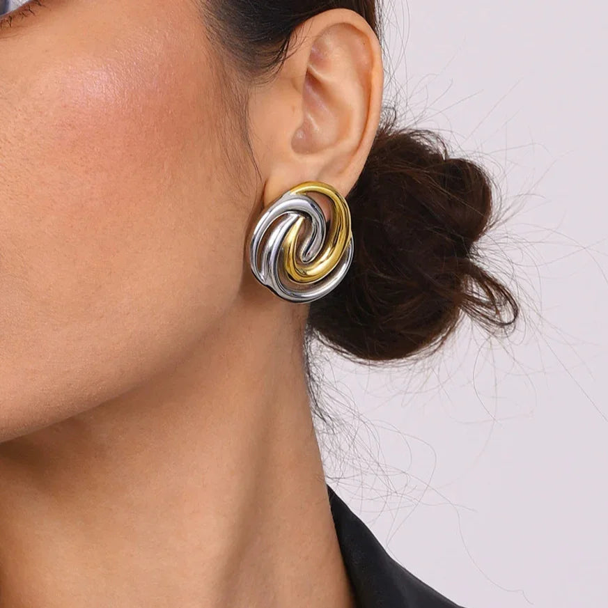 [Royal&Vicky]Janice Triple Spiral Goldohrringe