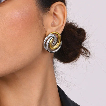 [Royal&Vicky]Janice Triple Spiral Goldohrringe