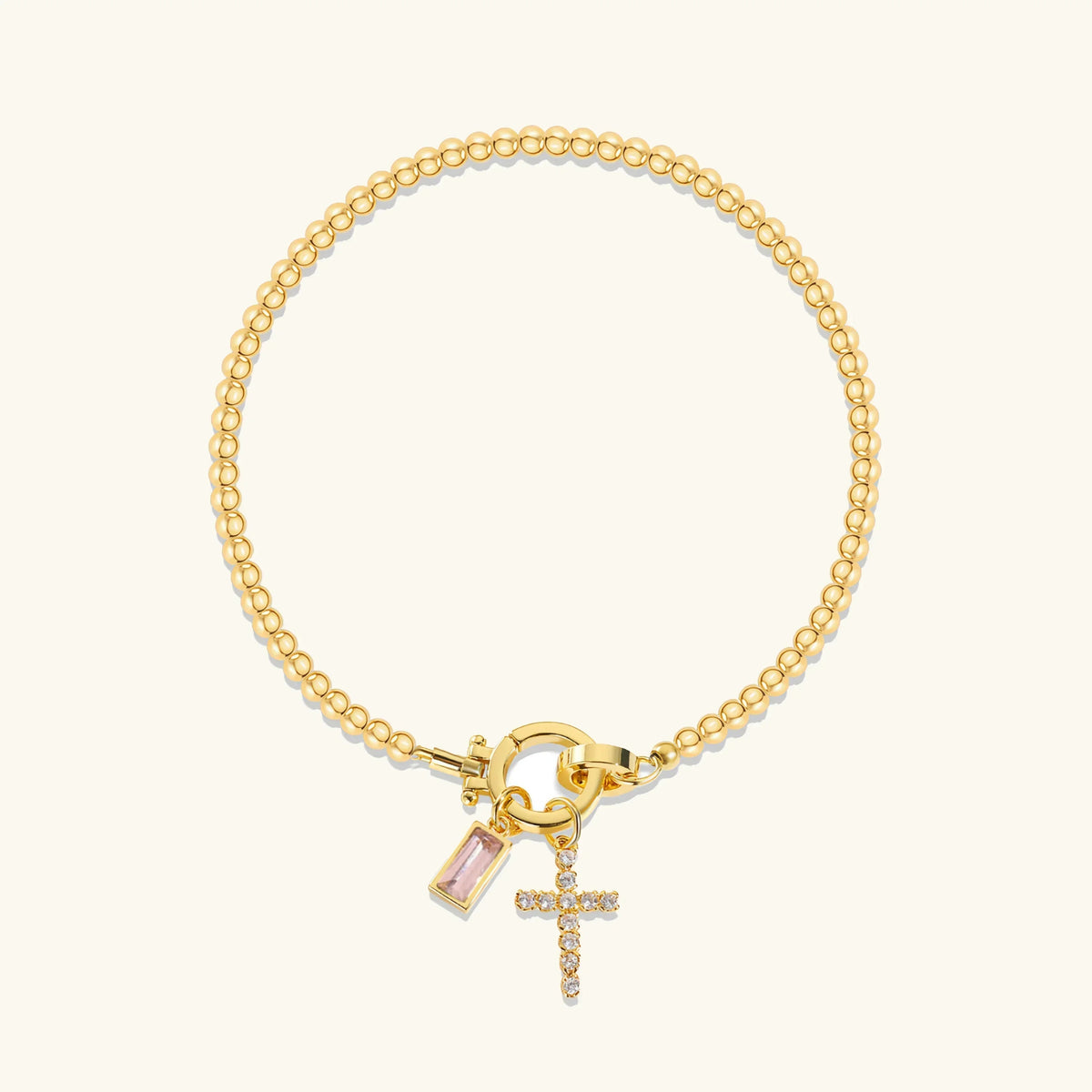 [Royal&Vicky]Amalia Geburtsstein Kreuz Armband