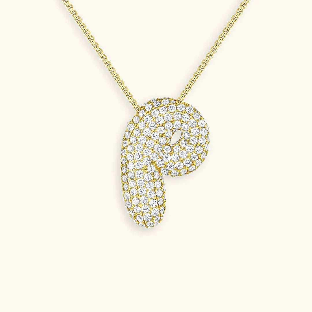 [Royal&Vicky]バブルイニシャルダイヤモンドネックレス