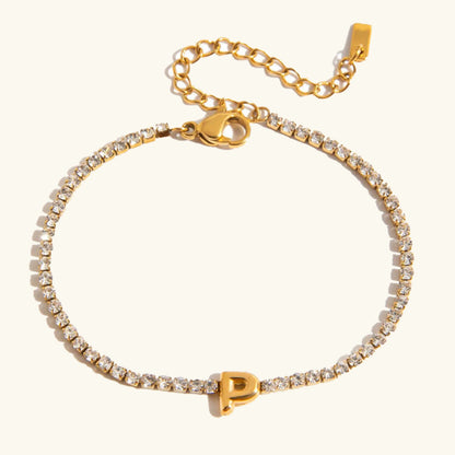 [Royal&Vicky]Avaria Bubble Letter Tennis Bracelet