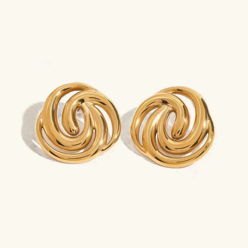 [Royal&Vicky]Janice Triple Spiral Goldohrringe