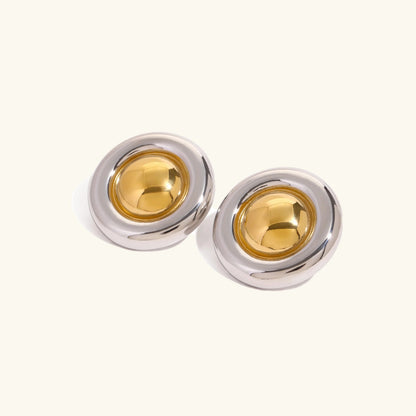 [Royal&Vicky]Summers Gold-Ohrringe mit Knopfdesign