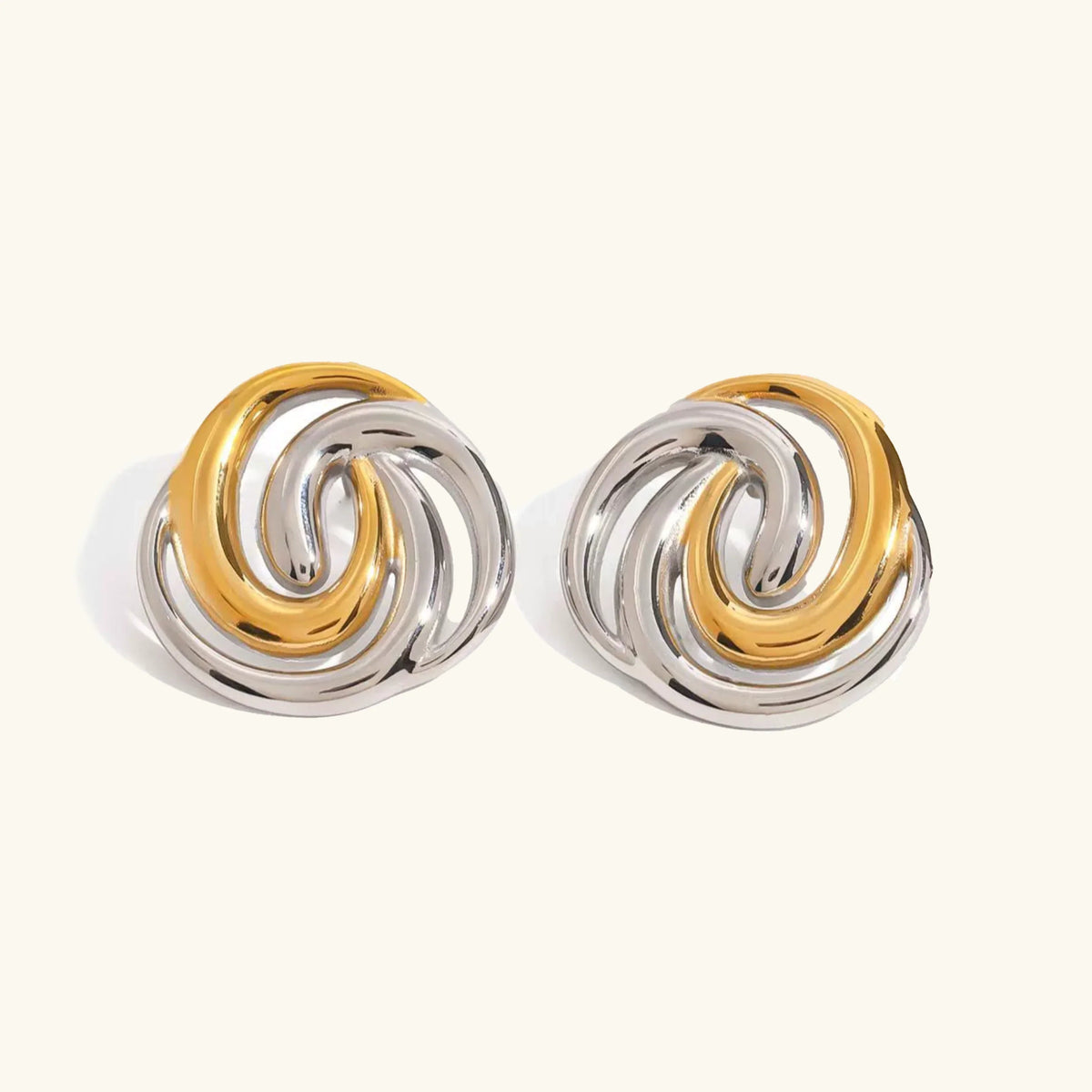 [Royal&Vicky]Janice Triple Spiral Goldohrringe