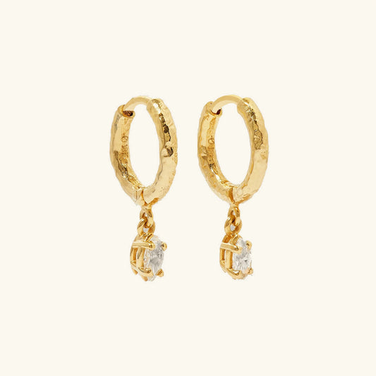 [Royal&Vicky]Shayla Hammered Diamond Hoops