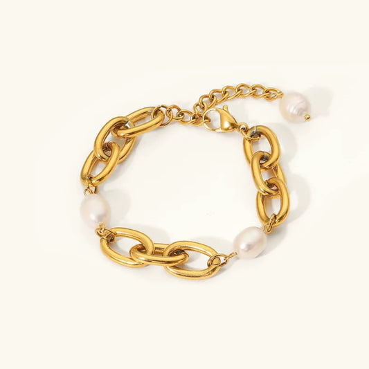 [Royal&Vicky]Ysabel Armband mit groben Süßwasserperlen