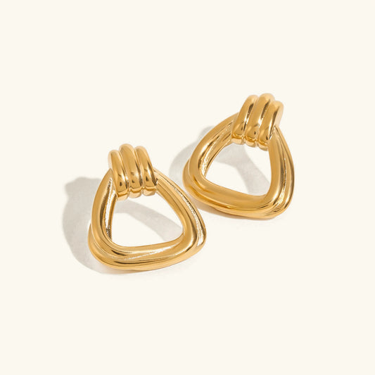 [Royal&Vicky]Doris Knoten-Charm Goldohrringe