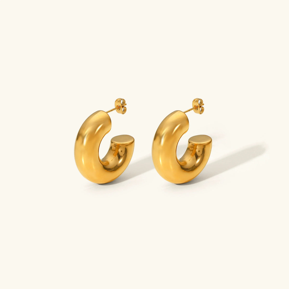 {"[Royal&Vicky]Natalia Chunky Gold Hoops"}