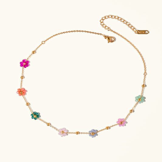 [Royal&Vicky]Azalea florale Goldhalskette