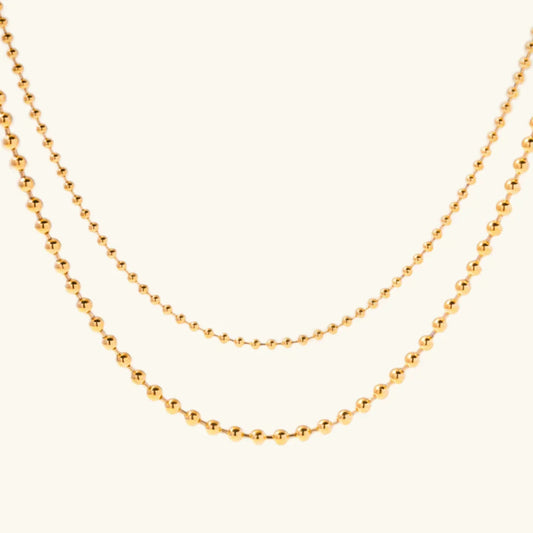 [Royal&Vicky]Layered Ball Chain Necklace