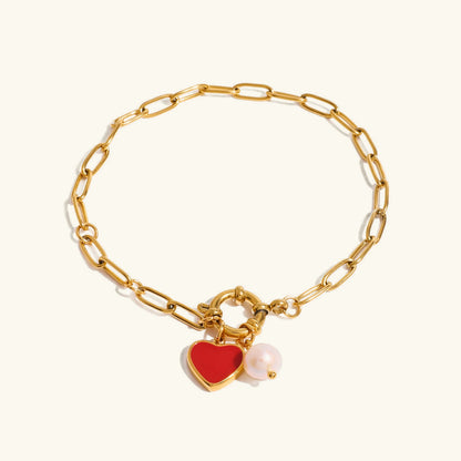 [Royal&Vicky]ネリッサハートチェーンパールブレスレット