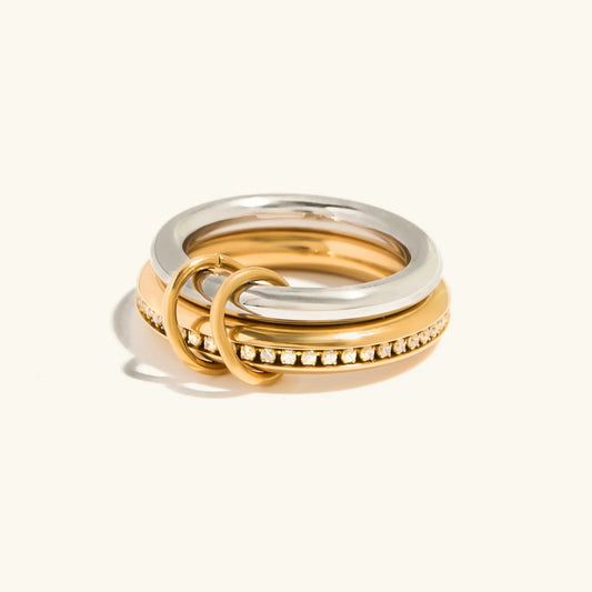 [Royal&Vicky]Claire Zweifarbiger Ringstapel