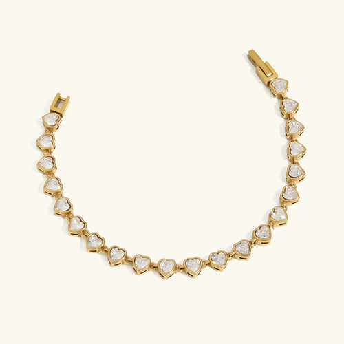 [Royal&Vicky]Romani Heart Shaped Tennis Bracelet