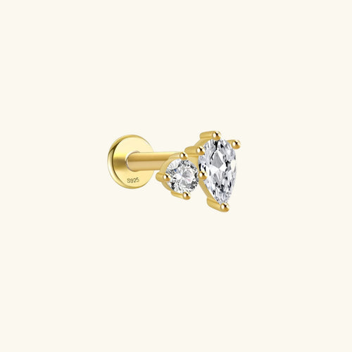 [Royal&Vicky]Kate Diamant-Ohrstecker mit flacher Rückseite